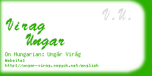 virag ungar business card